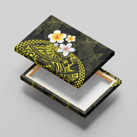 Hawaiian Hibiscus and Plumeria Polynesian Tribal Tattoo Canvas Wall Art Yellow Color LT03 - Polynesian Pride