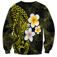 Hawaiian Hibiscus and Plumeria Polynesian Tribal Tattoo Sweatshirt Yellow Color LT03 - Polynesian Pride