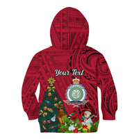 Personalised Niue Christmas Kid Hoodie Coat of Arms and Polynesian Tattoo Xmas Element Christmas Red Vibe LT03 - Polynesian Pride