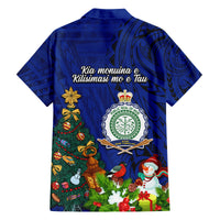 Niue Christmas Family Matching Summer Maxi Dress and Hawaiian Shirt Coat of Arms and Polynesian Tattoo Xmas Element Christmas Blue Vibe LT03 - Polynesian Pride