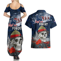 New Zealand ANZAC Day Couples Matching Summer Maxi Dress and Hawaiian Shirt Freedom Ain't Free LT05 - Polynesian Pride