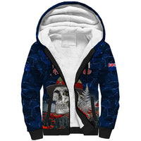 New Zealand ANZAC Day Sherpa Hoodie Freedom Ain't Free LT05 Unisex Blue - Polynesian Pride