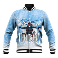 New Zealand Sky Diving Baseball Jacket Lets Get High LT05 Unisex Blue - Polynesian Pride