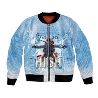New Zealand Sky Diving Bomber Jacket Lets Get High LT05 Unisex Blue - Polynesian Pride