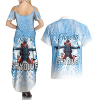 New Zealand Sky Diving Couples Matching Summer Maxi Dress and Hawaiian Shirt Lets Get High LT05 - Polynesian Pride