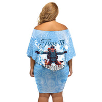 New Zealand Sky Diving Off Shoulder Short Dress Lets Get High LT05 - Polynesian Pride