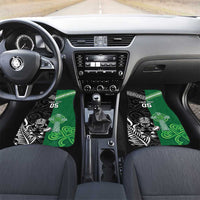 New Zealand And Ireland Rugby Custom Car Mats Maori Tiki With Shamrock