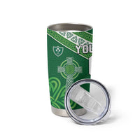 New Zealand And Ireland Rugby Custom Tumbler Cup Maori Tiki With Shamrock