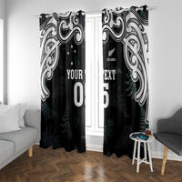 Custom New Zealand Fern Women Rugby Window Curtain Maori Pattern