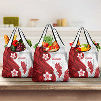 Samoa Teuila 2024 Grocery Bag Samoan Siapo Pattern Red Version LT05 3-pack One Size Red - Polynesian Pride