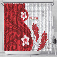 Samoa Teuila 2024 Shower Curtain Samoan Siapo Pattern Red Version