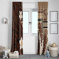 Samoa Teuila 2024 Window Curtain Samoan Siapo Pattern Brown Version
