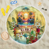 Aloha Hawaii Turtle Beach Blanket Retro Style LT05 One Size 150cm Beige - Polynesian Pride