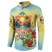 Aloha Hawaii Turtle Button Sweatshirt Retro Style LT05 - Polynesian Pride