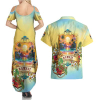 Aloha Hawaii Turtle Couples Matching Summer Maxi Dress and Hawaiian Shirt Retro Style LT05 - Polynesian Pride