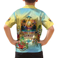 Aloha Hawaii Turtle Family Matching Long Sleeve Bodycon Dress and Hawaiian Shirt Retro Style - Polynesian Pride