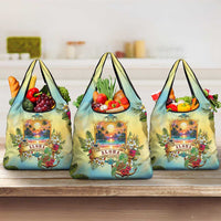 Aloha Hawaii Turtle Grocery Bag Retro Style LT05 3-pack One Size Beige - Polynesian Pride
