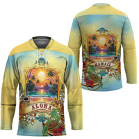 Aloha Hawaii Turtle Hockey Jersey Retro Style - Polynesian Pride