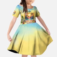 Aloha Hawaii Turtle Kid Short Sleeve Dress Retro Style - Polynesian Pride