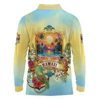 Aloha Hawaii Turtle Long Sleeve Polo Shirt Retro Style LT05 - Polynesian Pride