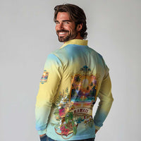 Aloha Hawaii Turtle Long Sleeve Polo Shirt Retro Style LT05 - Polynesian Pride