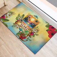 Aloha Hawaii Turtle Rubber Doormat Retro Style LT05 - Polynesian Pride
