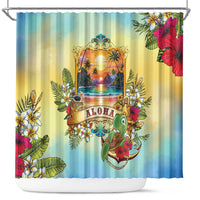 Aloha Hawaii Turtle Shower Curtain Retro Style - Polynesian Pride