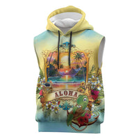 Aloha Hawaii Turtle Sleeveless Hoodie Retro Style - Polynesian Pride