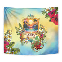 Aloha Hawaii Turtle Tapestry Retro Style - Polynesian Pride