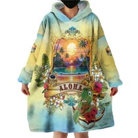 Aloha Hawaii Turtle Wearable Blanket Hoodie Retro Style LT05 - Polynesian Pride