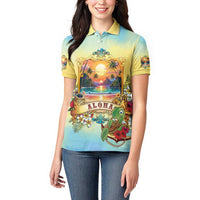 Aloha Hawaii Turtle Women Polo Shirt Retro Style - Polynesian Pride