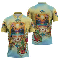 Aloha Hawaii Turtle Zipper Polo Shirt Retro Style LT05 - Polynesian Pride