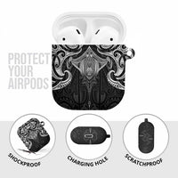 New Zealand Aotearoa AirPods Case Maori Manta Ray Moko Black LT05 - Polynesian Pride