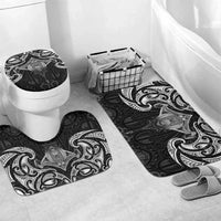New Zealand Aotearoa Bathroom Set Maori Manta Ray Moko Black - Polynesian Pride