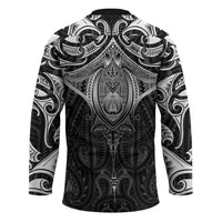 New Zealand Aotearoa Hockey Jersey Maori Manta Ray Moko Black LT05 - Polynesian Pride