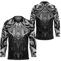 New Zealand Aotearoa Hockey Jersey Maori Manta Ray Moko Black - Polynesian Pride