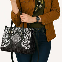 New Zealand Aotearoa Leather Bag Maori Manta Ray Moko Black LT05 - Polynesian Pride