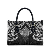 New Zealand Aotearoa Leather Bag Maori Manta Ray Moko Black LT05 - Polynesian Pride
