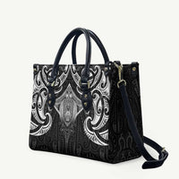 New Zealand Aotearoa Leather Bag Maori Manta Ray Moko Black LT05 - Polynesian Pride