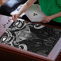 New Zealand Aotearoa Puzzle Maori Manta Ray Moko Black LT05 - Polynesian Pride