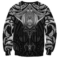 New Zealand Aotearoa Sweatshirt Maori Manta Ray Moko Black - Polynesian Pride