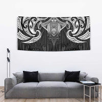 New Zealand Aotearoa Tapestry Maori Manta Ray Moko Black - Polynesian Pride