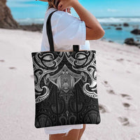 New Zealand Aotearoa Tote Bag Maori Manta Ray Moko Black LT05 - Polynesian Pride