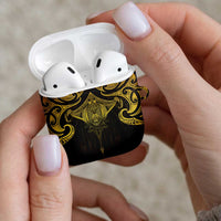 New Zealand Aotearoa AirPods Case Maori Manta Ray Moko Gold - Polynesian Pride