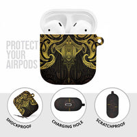New Zealand Aotearoa AirPods Case Maori Manta Ray Moko Gold - Polynesian Pride