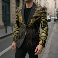 New Zealand Aotearoa Blazer Maori Manta Ray Moko Gold - Polynesian Pride