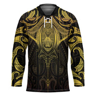 New Zealand Aotearoa Hockey Jersey Maori Manta Ray Moko Gold - Polynesian Pride