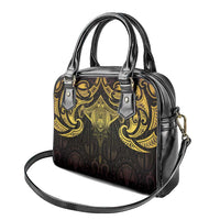 New Zealand Aotearoa Shoulder Handbag Maori Manta Ray Moko Gold - Polynesian Pride