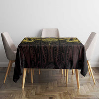 New Zealand Aotearoa Tablecloth Maori Manta Ray Moko Gold - Polynesian Pride