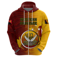 Papua New Guinea Western Province Hoodie Mix Coat Of Arms Polynesian Pattern LT05 - Polynesian Pride